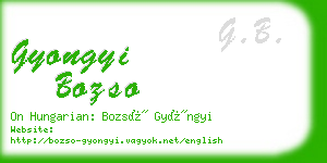 gyongyi bozso business card